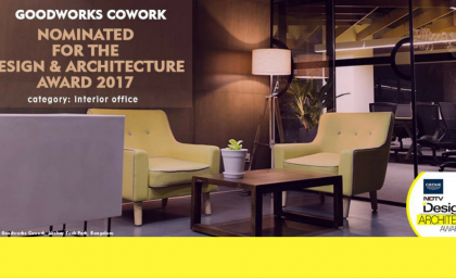 GoodWorks CoWork nominated for the NDTV Design & Architecture Award 2017