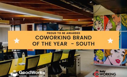 GoodWork Spaces Awarded As The ‘Co-Working Brand of the Year – South’. Check Out CEO Vishwas Mudagal’s View On The Future Of Coworking.