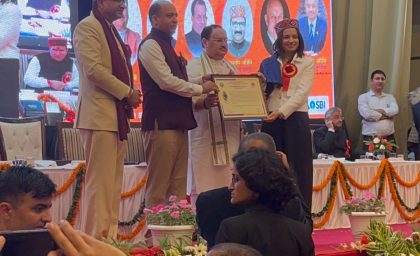 Sonia Sharma honoured by BJP National President JP Nadda & Himachal Pradesh CM Thakur